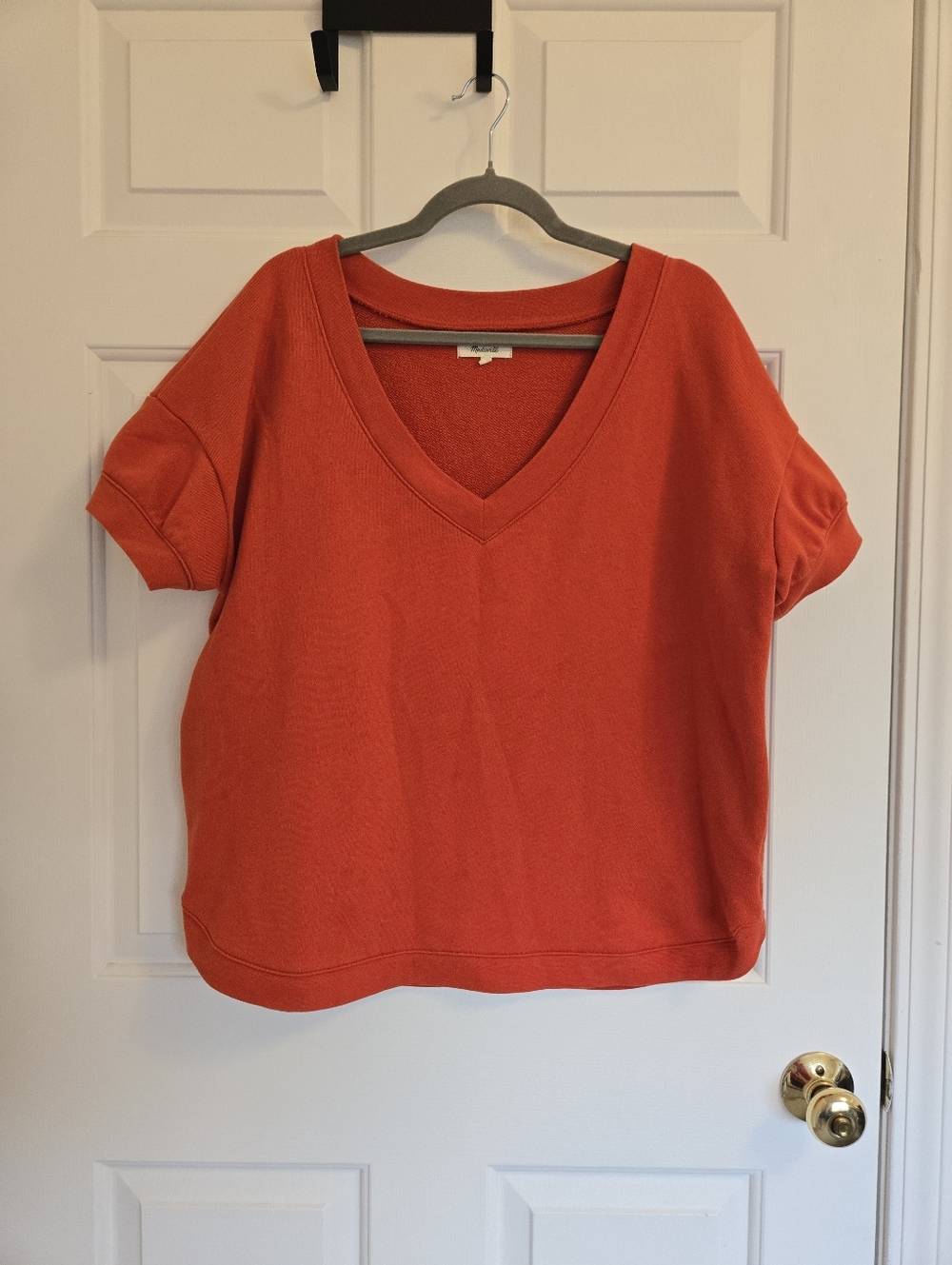 Madewell Womens Resourced French Terry Orange Sweatshirt Tee Size XL